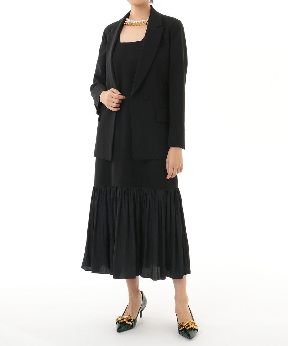 GRACE CONTINENTAL ネックレス付ティアードドレス 