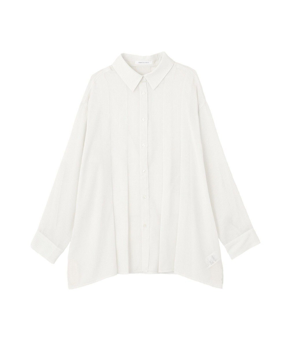 AMERICAN HOLIC ウエストタックシアーストライプシャツ 