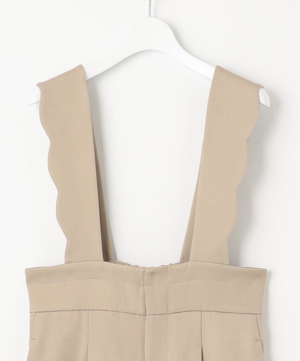 Feroux 【洗える】スカラップデザイン・サスペンダー付きパンツ 