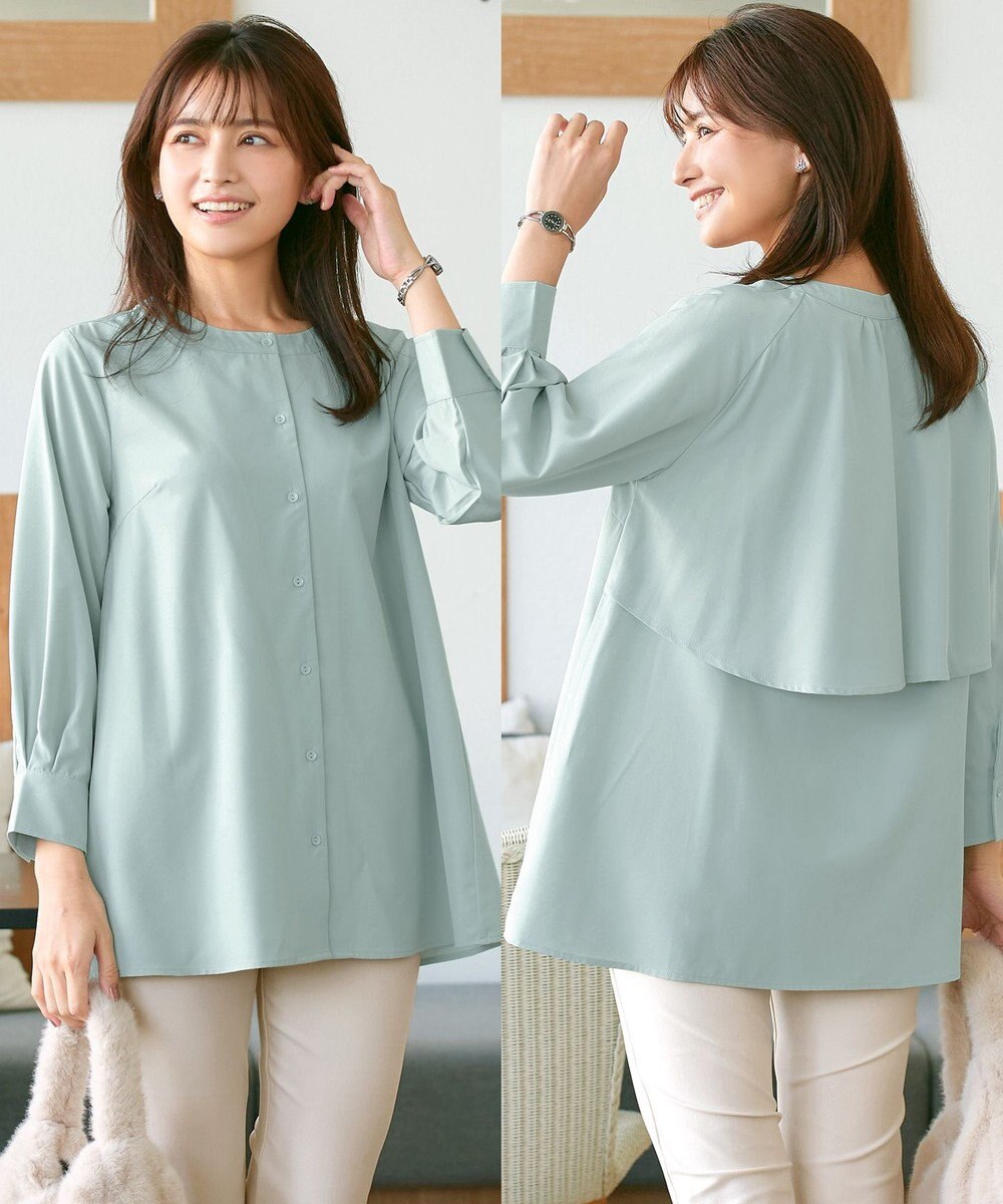 Tiaclasse L バックフレアヨークチュニック 