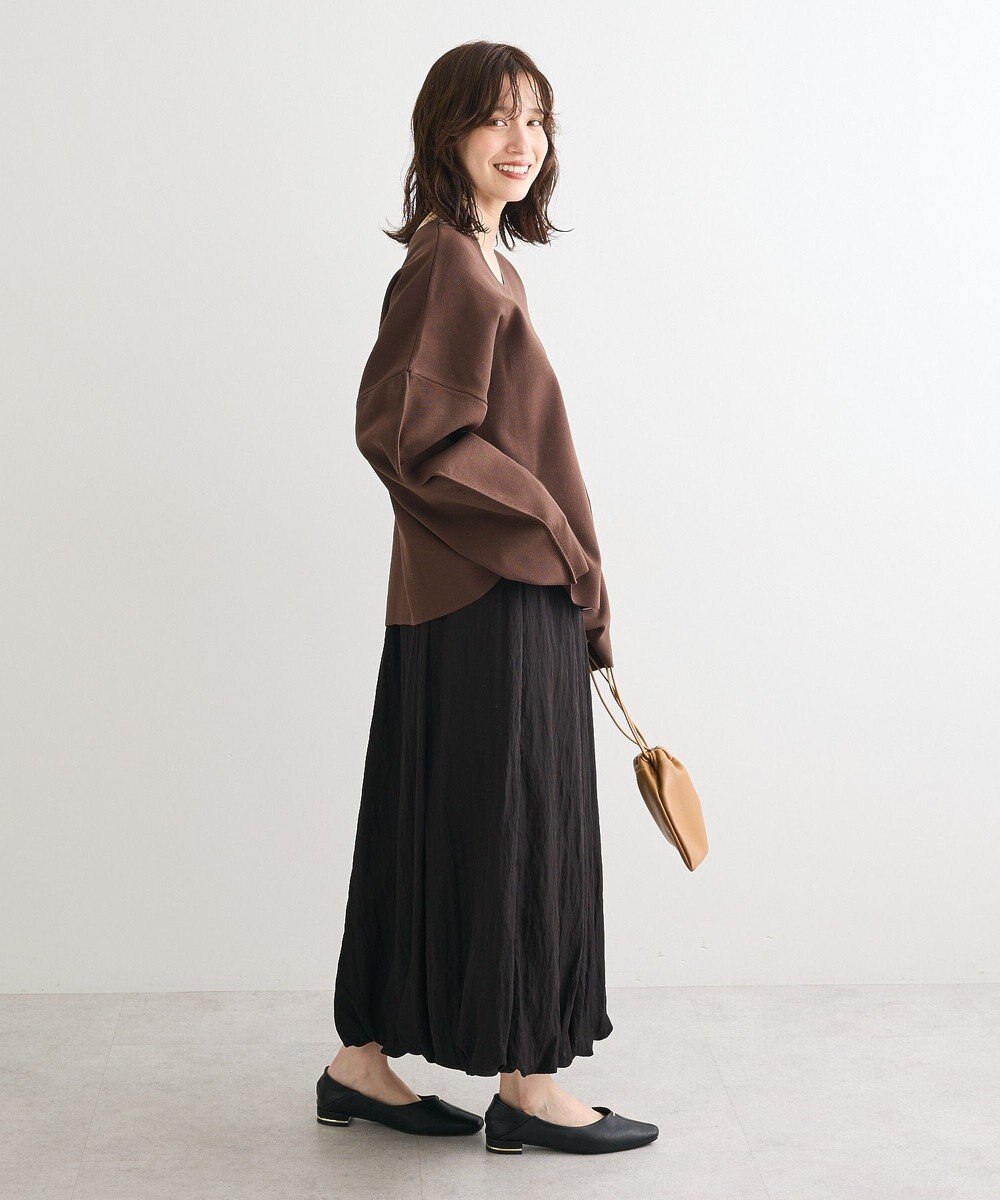 Green Parks 微光沢サテンバルーンスカート 