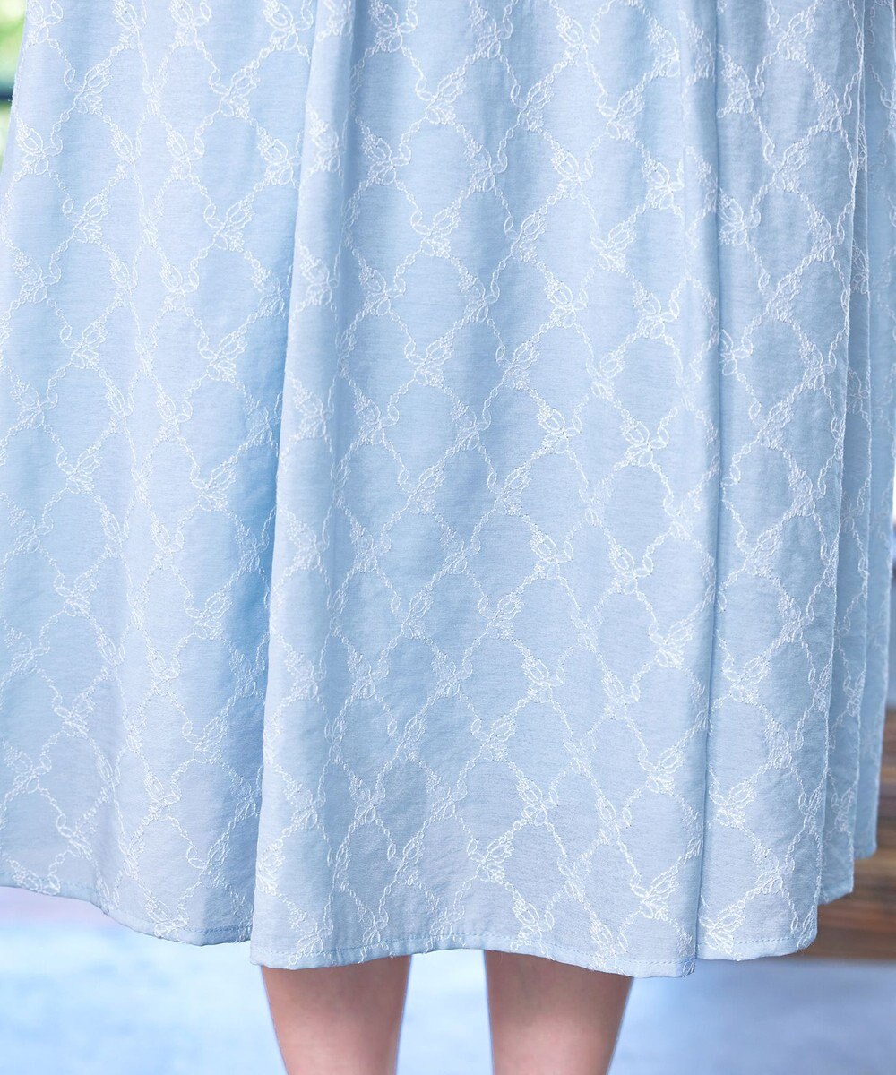 Tiaclasse 【洗える】配色刺繍レースワンピース 