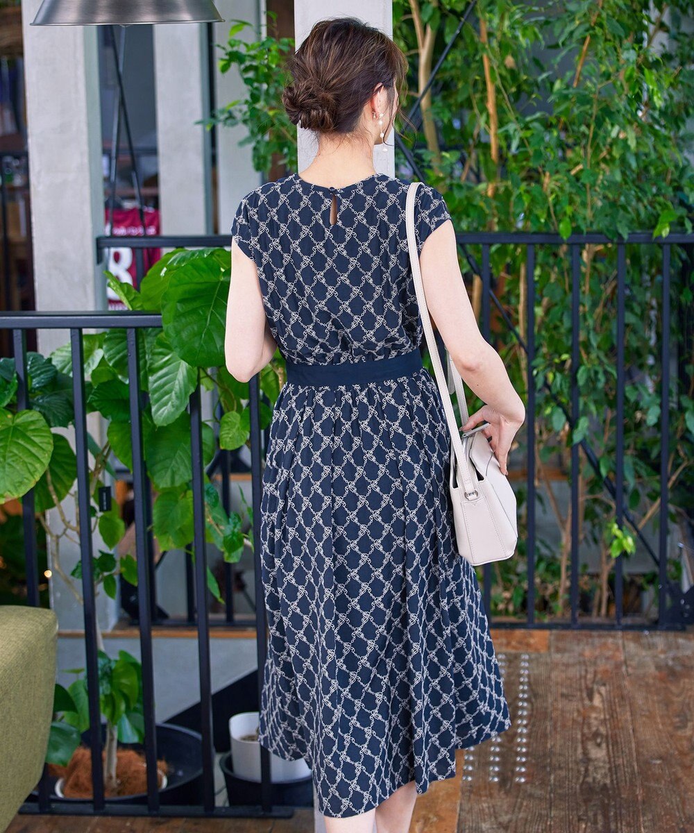 Tiaclasse 【洗える】配色刺繍レースワンピース 