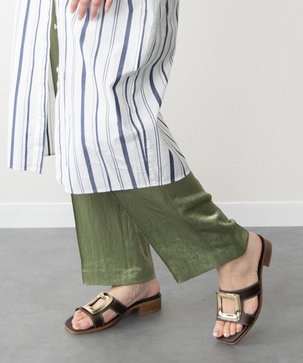 INTER-CHAUSSURES 【Oh my Sandals】メタルバックルローヒールミュールサンダル 