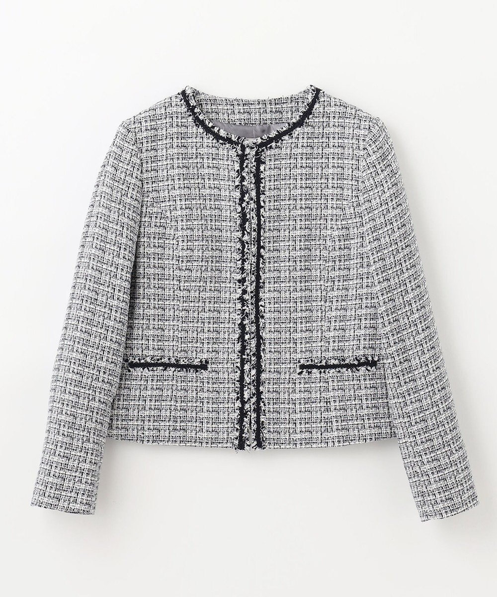 ANY ファンシーラメツイード ノーカラージャケット 