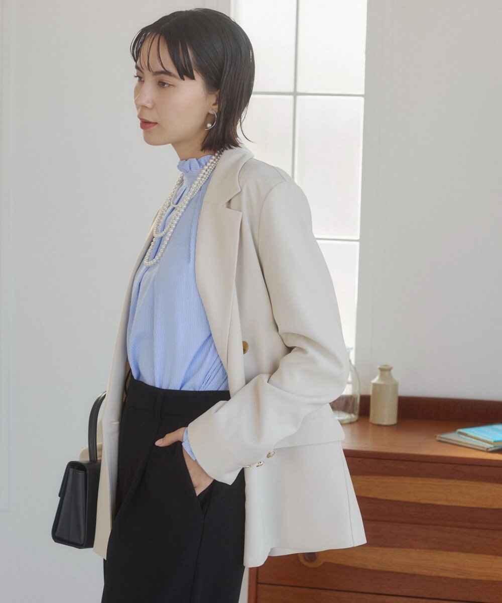 WEGO 【ANGIE VINTAGE/S/Mサイズ展開 / オケージョン対応 / セレモニー対応】ゴールドボタン テーラードジャケット / 金ボタン ダブル ブレザー 