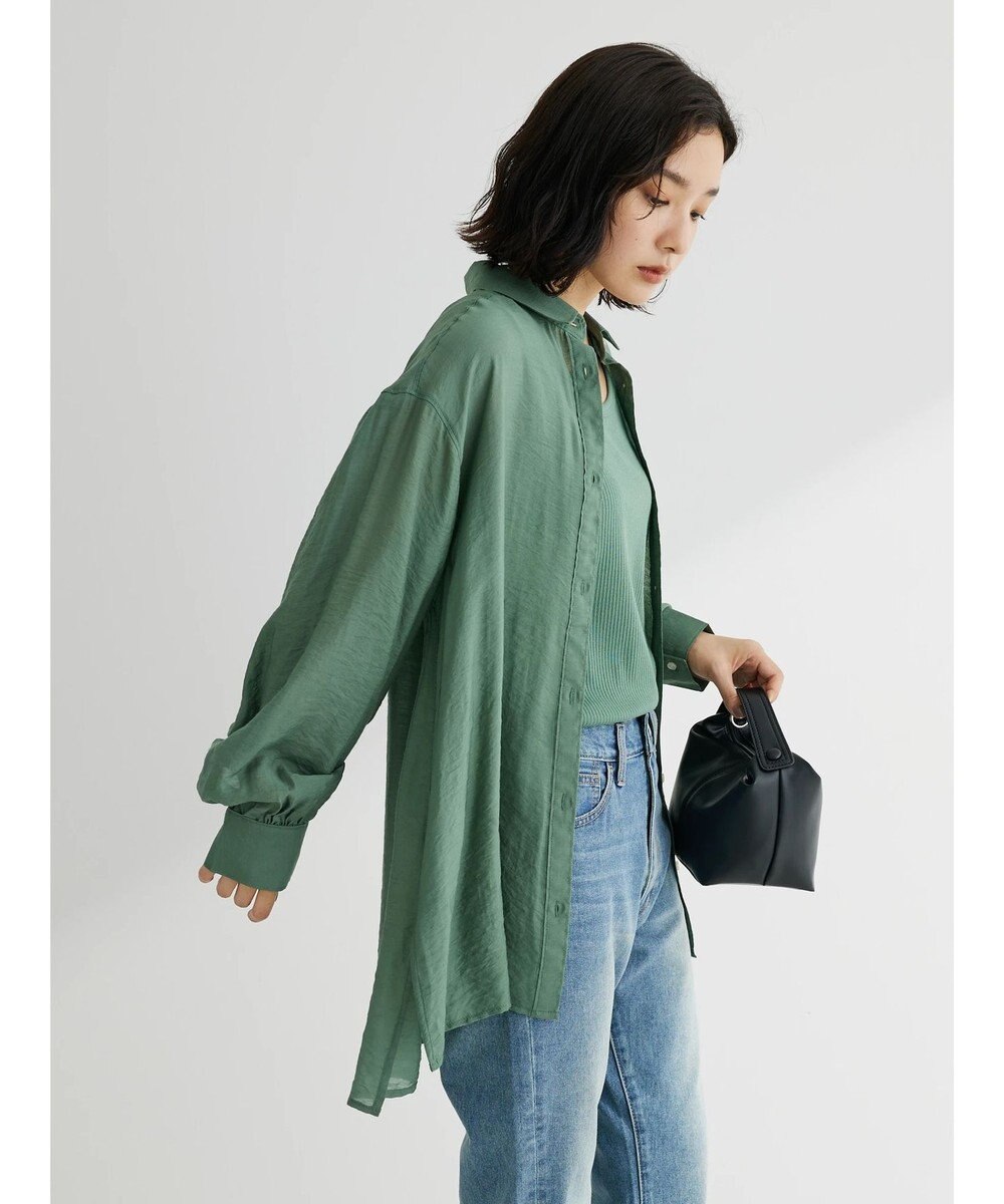 Green Parks レギュラー前後差シアーシャツ 