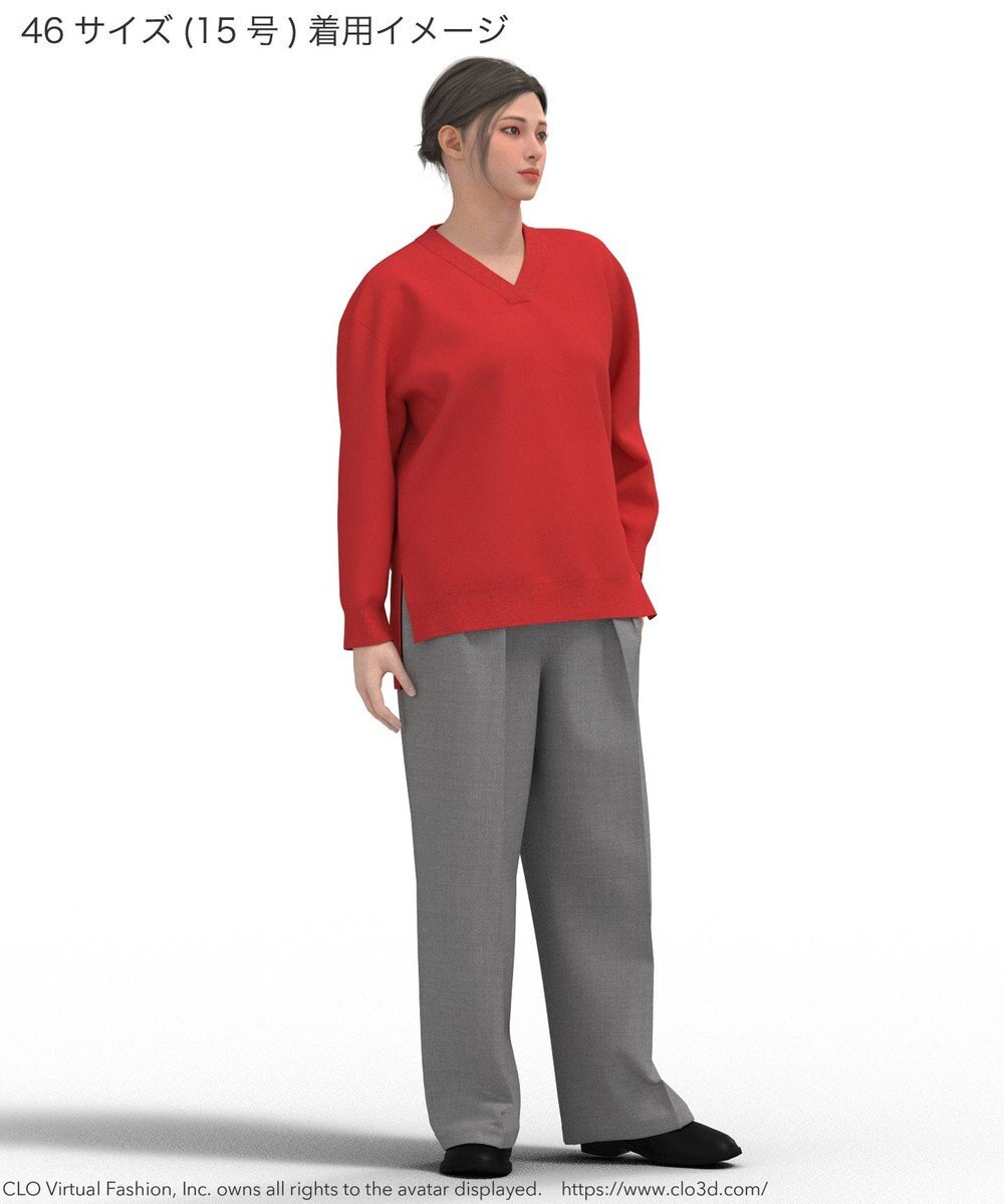 23区 L 【Lサイズ限定】ヴィスコースストレッチ Ｖネック ニット 