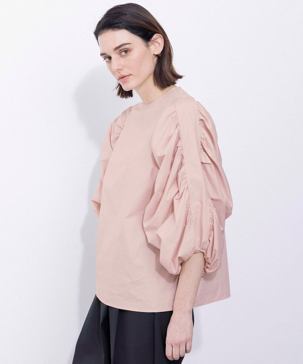 NAVE 【Nave・洗える】タイプライタークロス ギャザーブラウス 