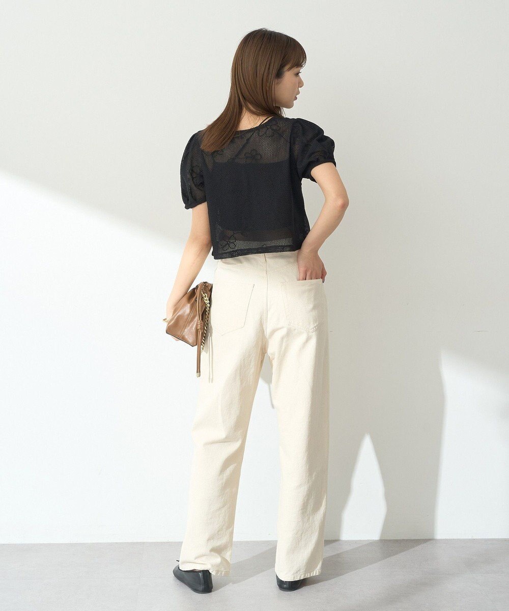 earth music&ecology フラワーコード刺繍カーディガン 