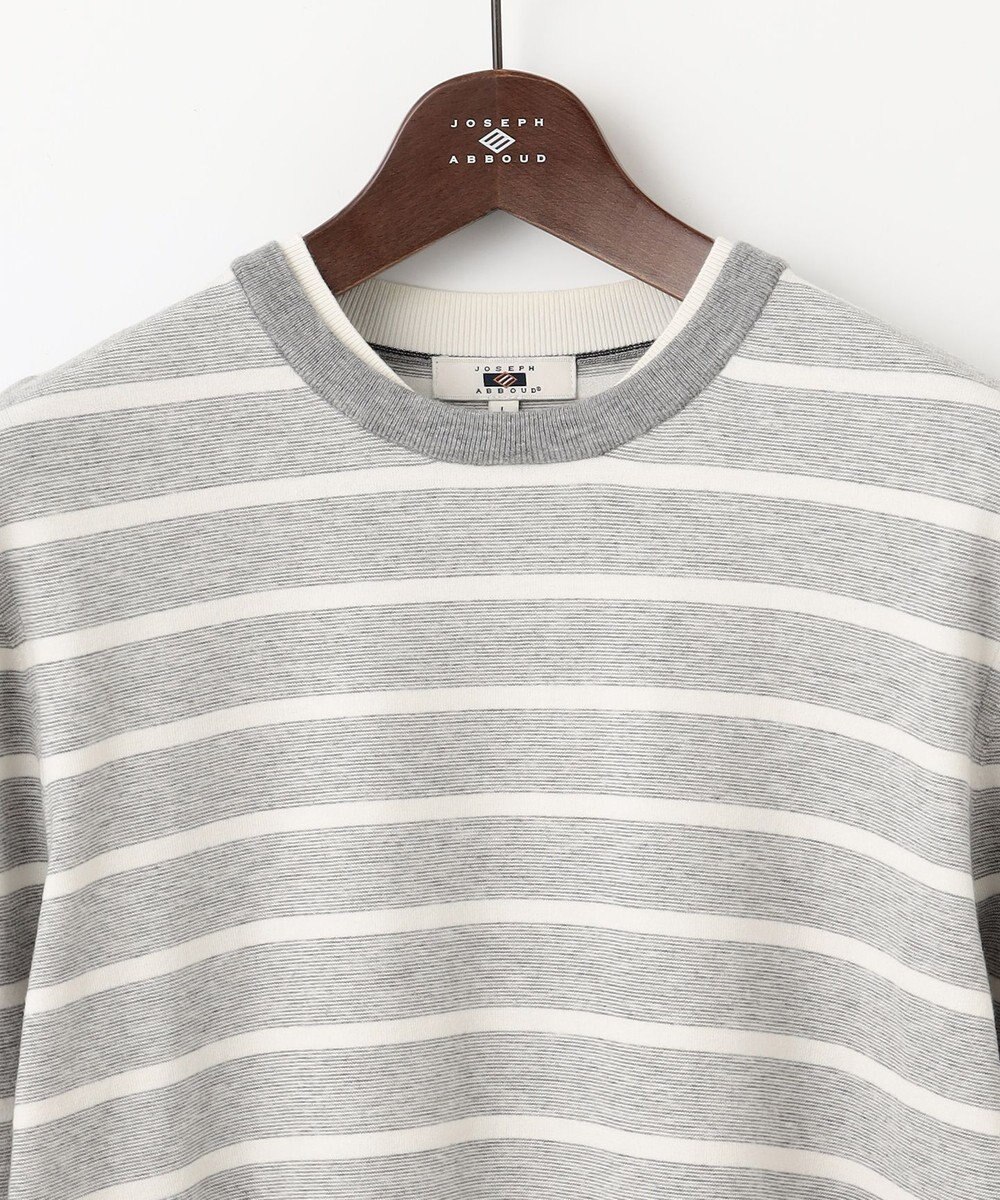 JOSEPH ABBOUD 【チクチクしない/イージーケア/3シーズン対応】ハイカウントSNOWY ボーダー ニットＴ 