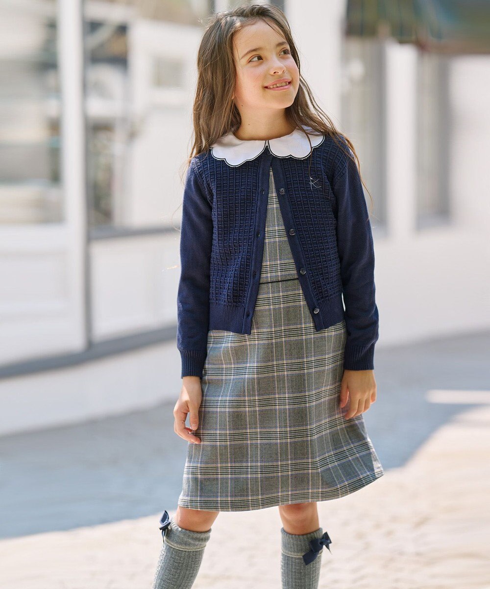 組曲 KIDS 【150-160cm】キチントチェック ジャンパースカート 