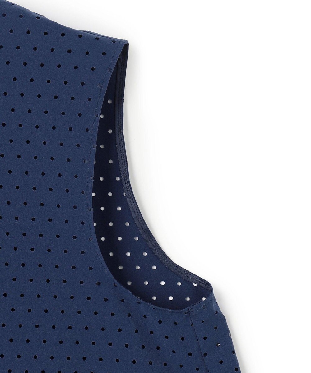 UNFILO L 【セットアップ着用可】FINE MOVE パンチング ドットブラウス 