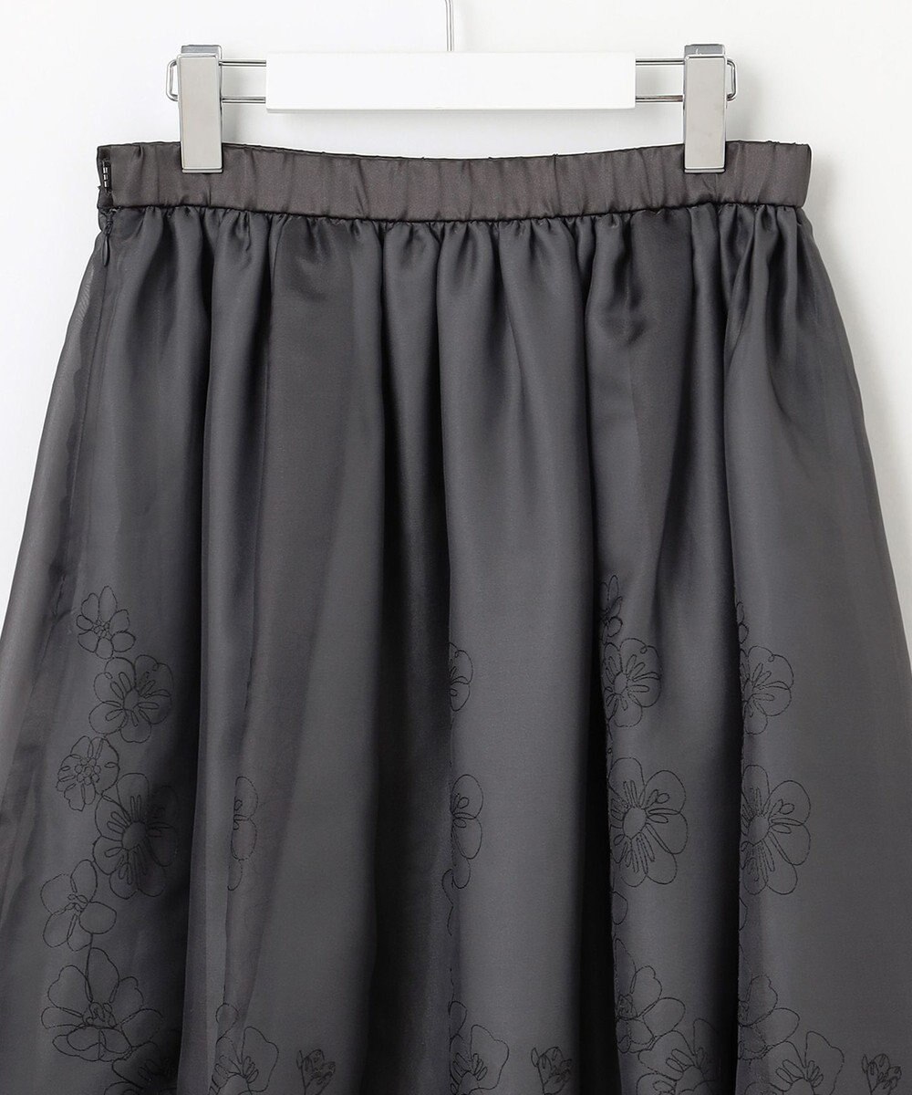 自由区 【洗える】シアーパネルエンブロイダリー スカート 