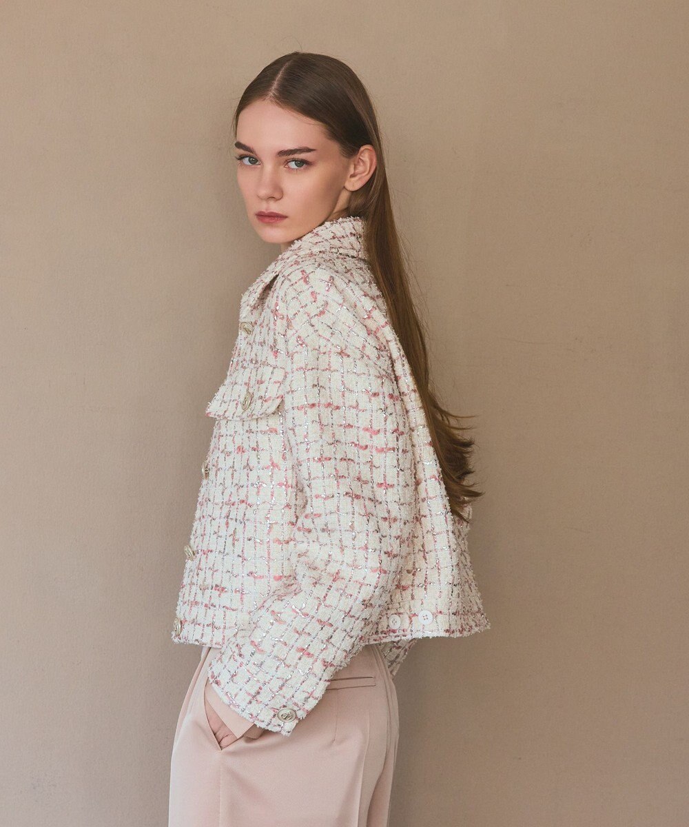 GRACE CONTINENTAL ツイードクロップドジャケット 