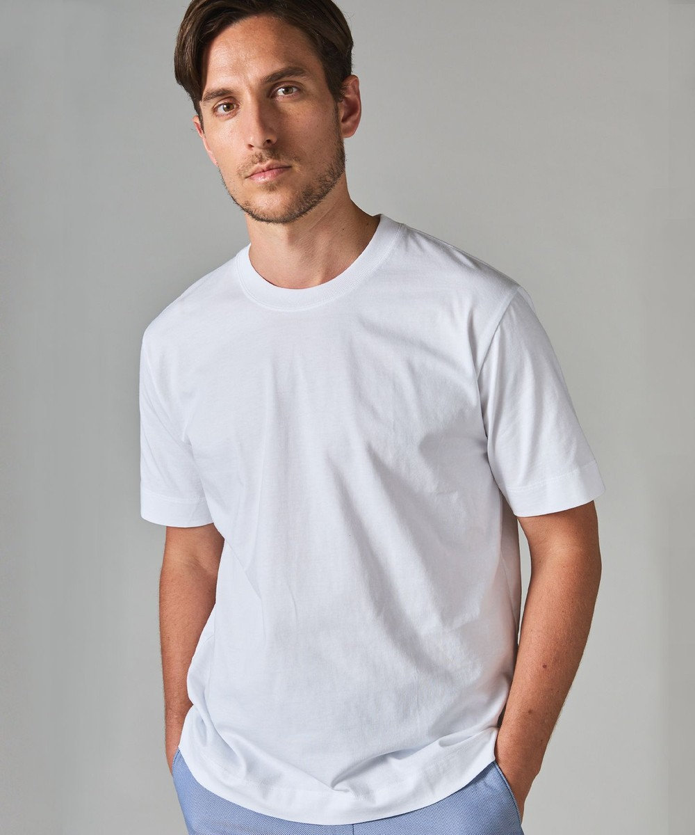 GOTAIRIKU ビジネスインナー/下着兼用【パックT】5.6oz 綿100％ スムース光沢加工 Tシャツ（クルーネック/2枚セット） ホワイト系