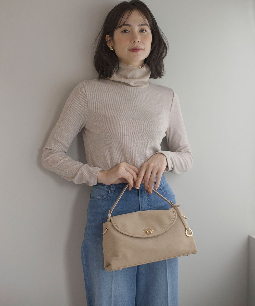 組曲 スエードライク トップハンドルバッグ 