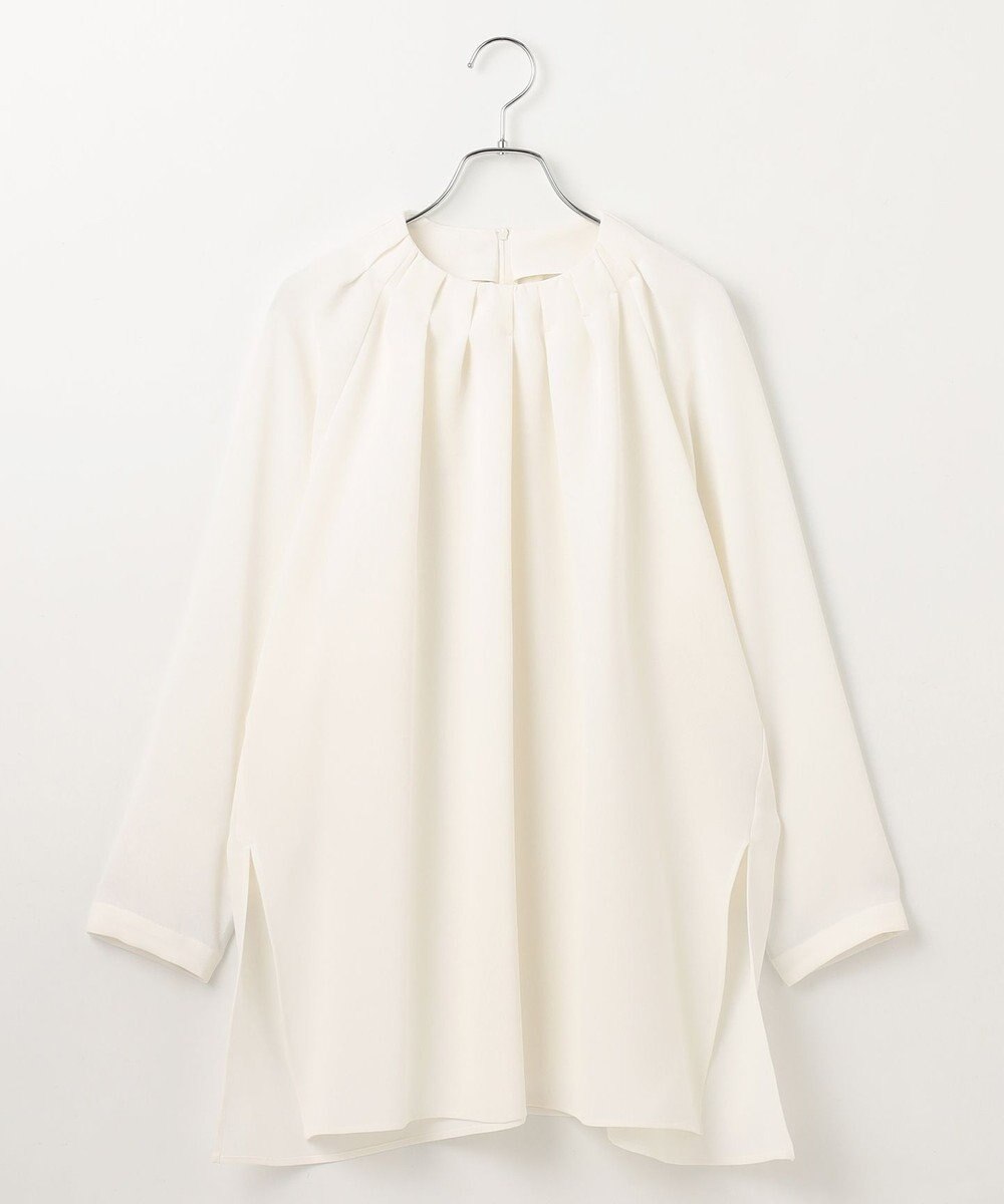 #Newans 【洗濯機可能】タックネックブラウス 