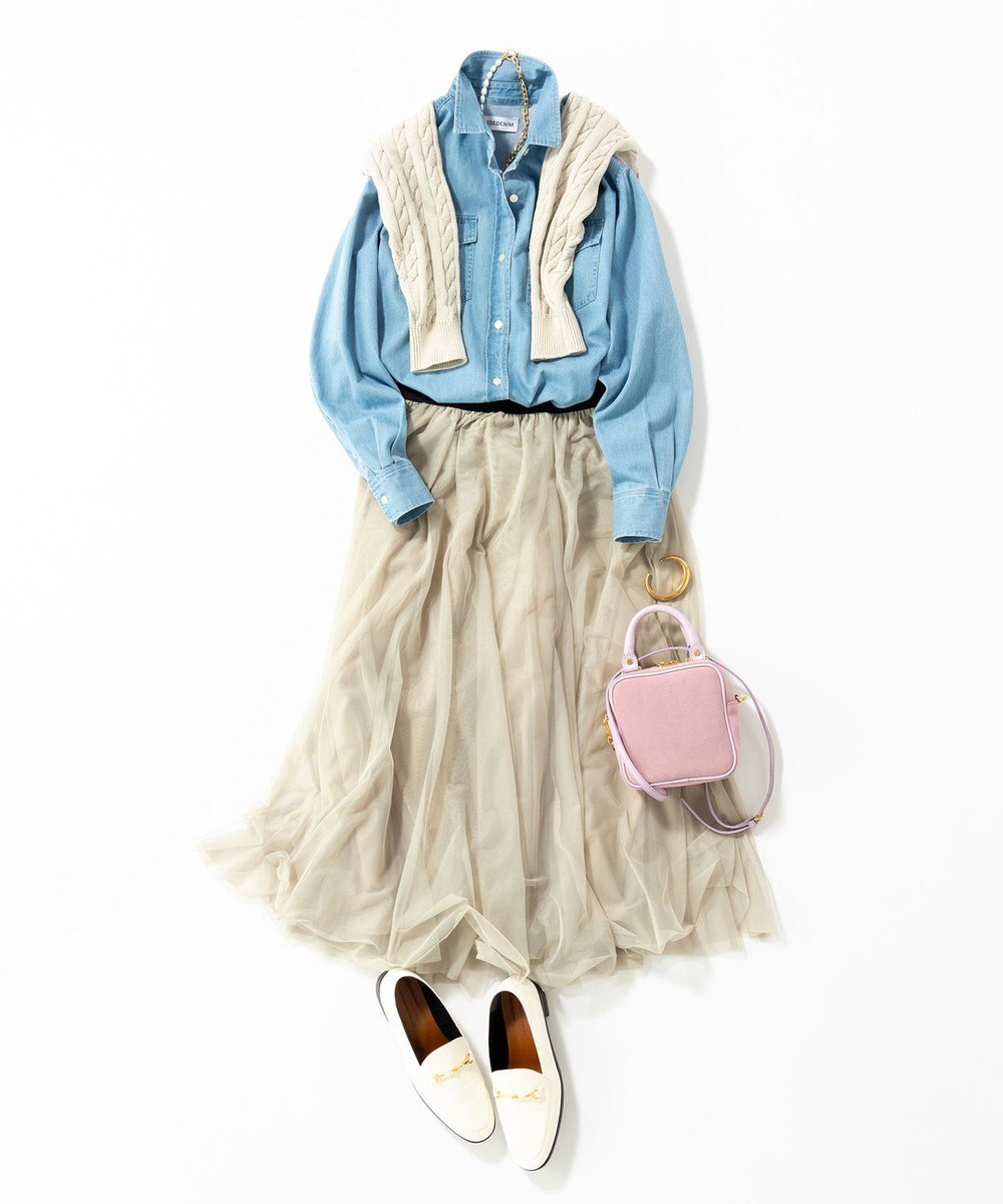 23区 【WEB限定/洗える】エアリーチュール スカート 