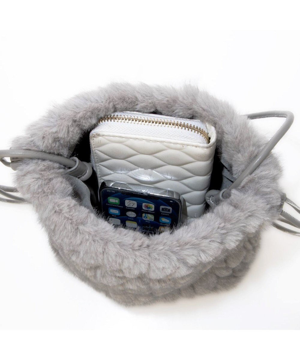 UNBILLION カシュカシュ cachecache / ミンク風カットファー巾着ミニバッグ 