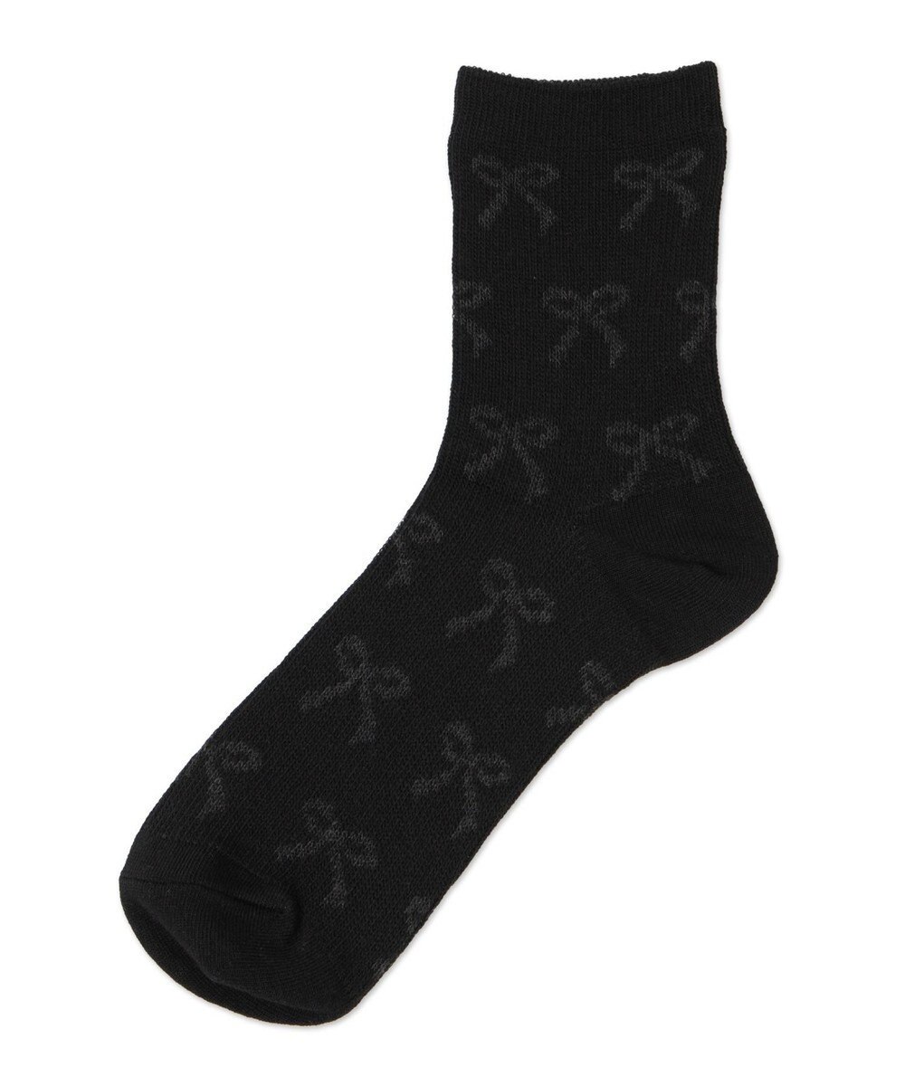 WEGO ジャガード総柄リボンソックス 