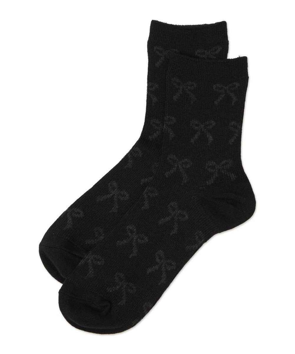 WEGO ジャガード総柄リボンソックス 