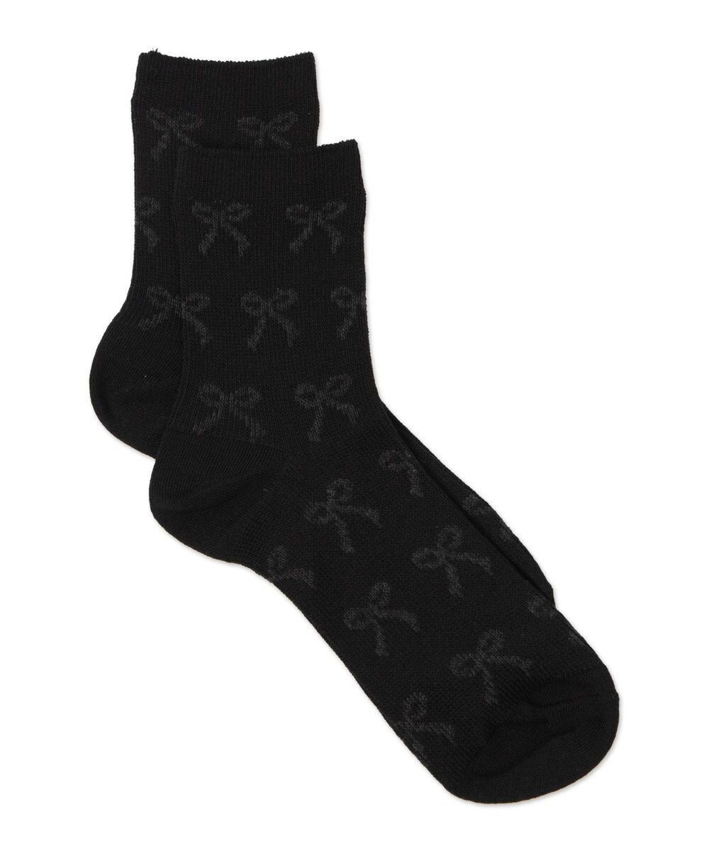 WEGO ジャガード総柄リボンソックス 