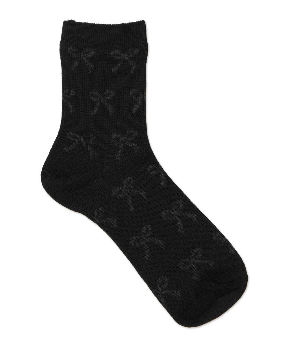 WEGO ジャガード総柄リボンソックス 