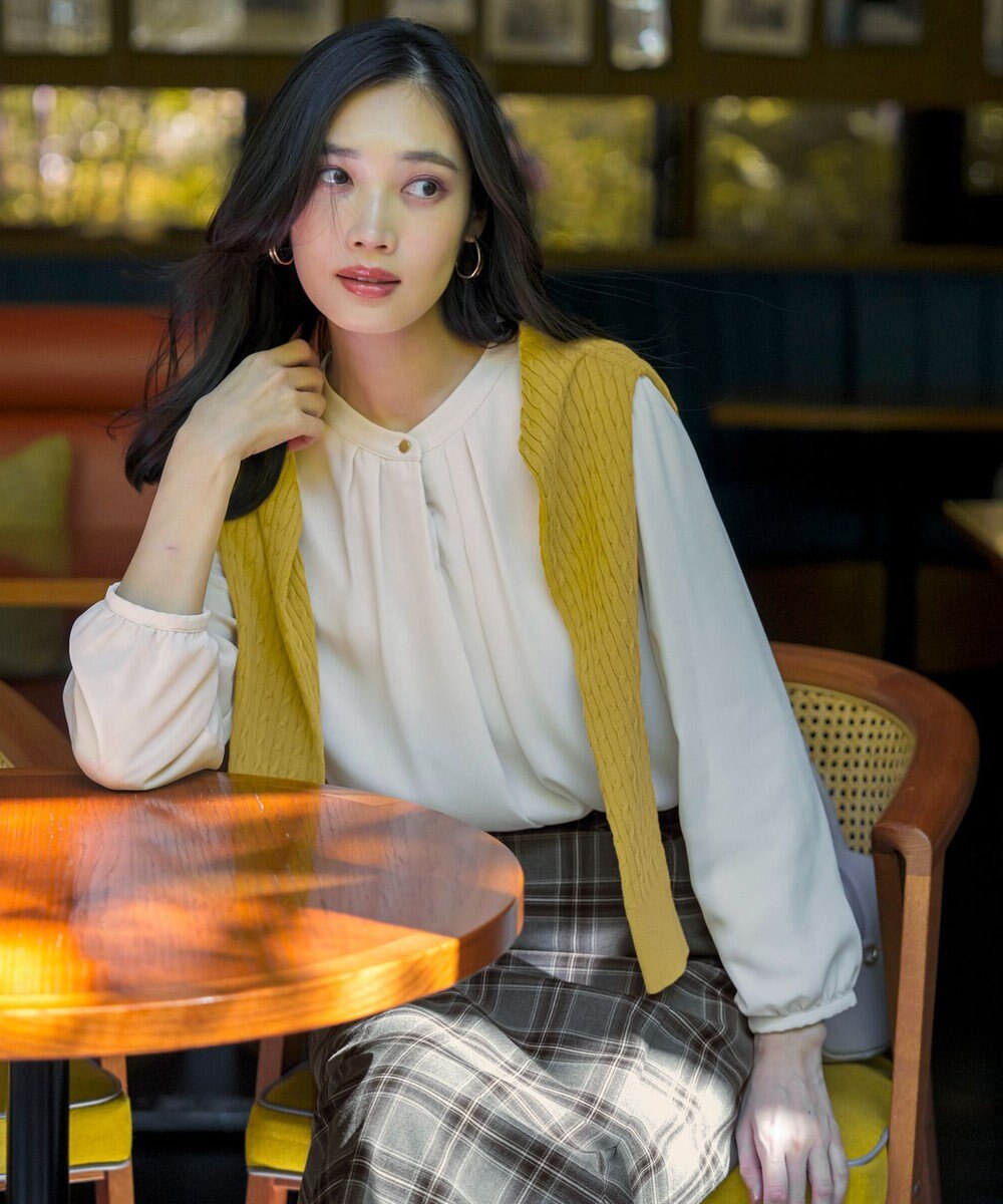 ANY SIS L 【裏起毛】エニポカ バンドカラー ブラウス 