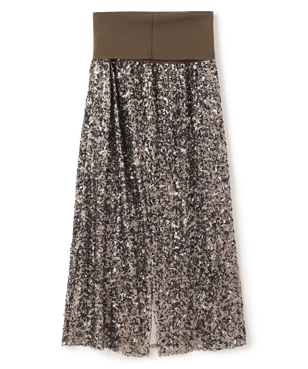 BEIGE， 【洗える】ALYSSUME / スパンコールストレッチニットスカート 