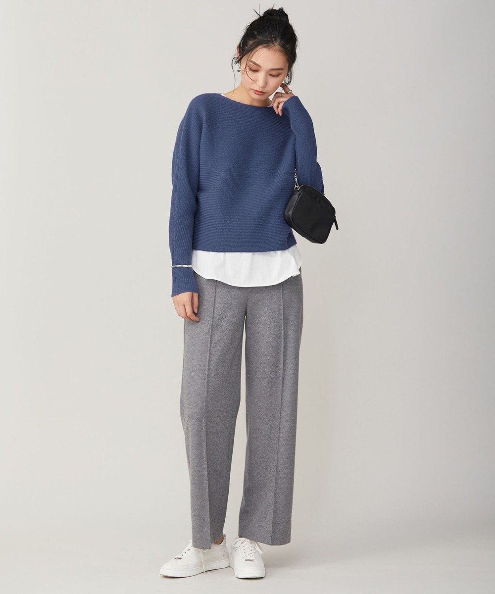 ICB ウールミルドジャージー ワイドストレートパンツ 