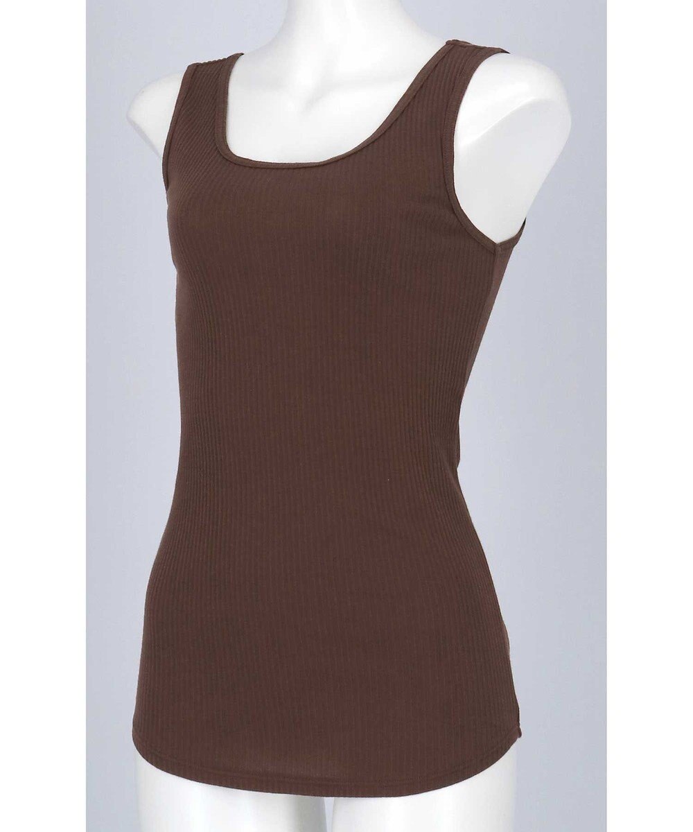 une nana cool 綿100% リブ編みコットン タンクトップ 