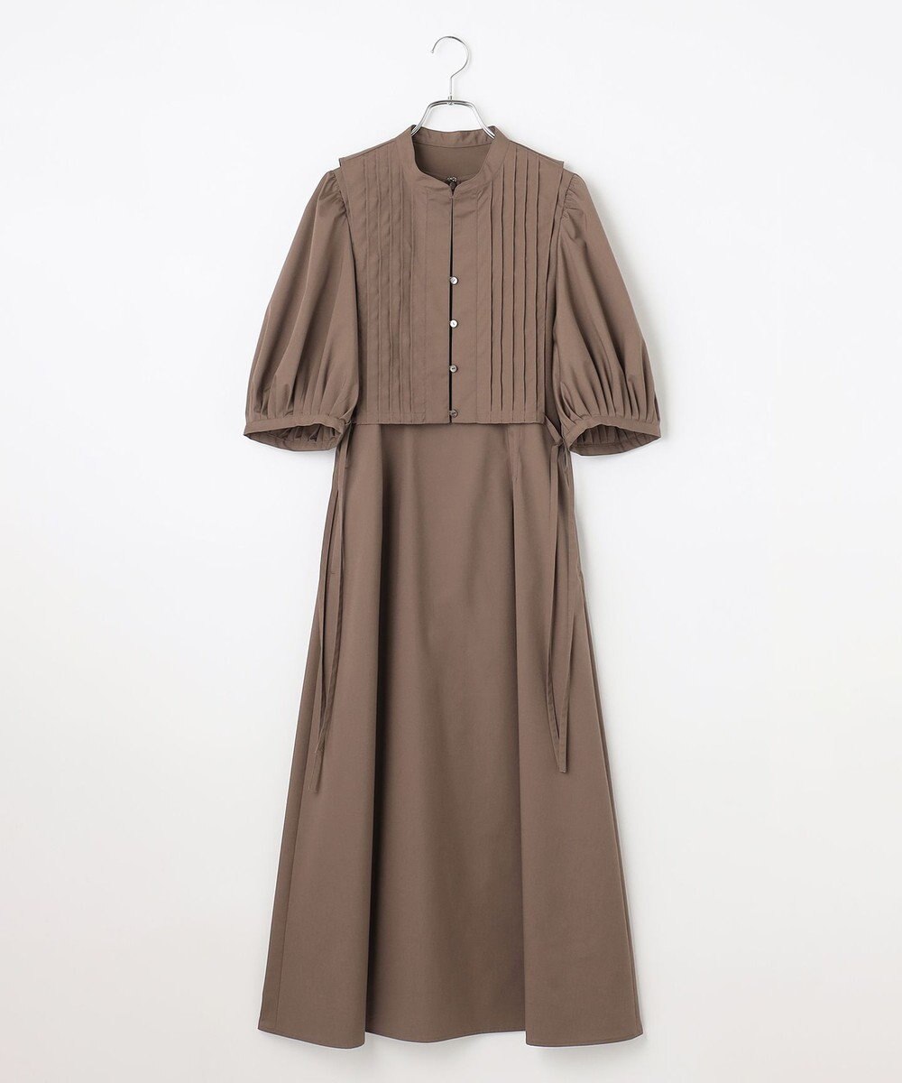 #Newans 【洗える】ピンタックベストコンビワンピース 