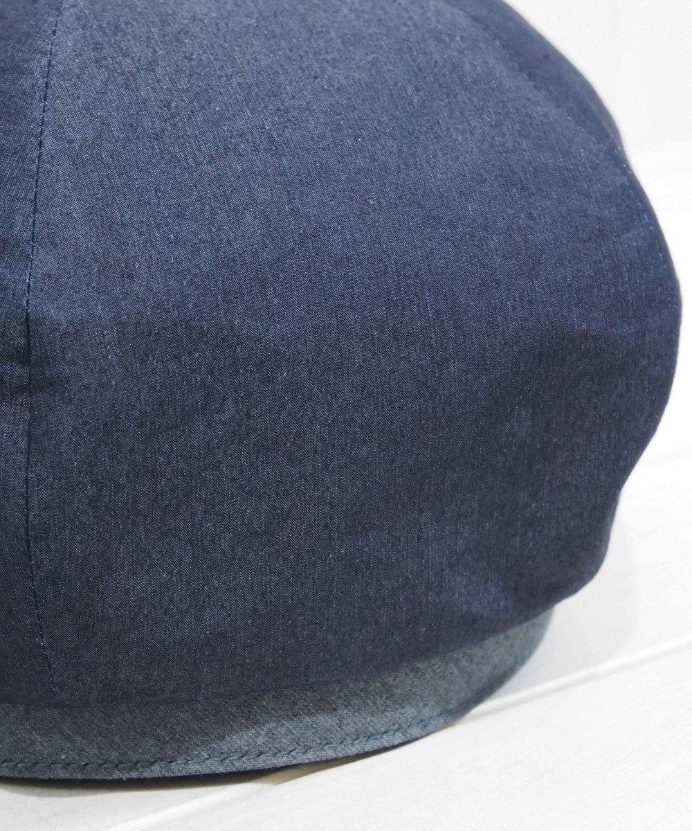 黒 デニム ベレー帽 ハンドメイド サイズ調節 先染 ブラックデニム