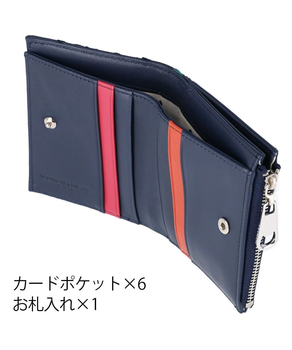 tsumori chisato CARRY スカラップししゅう 2つ折り財布 ミニ財布 猫モチーフ 