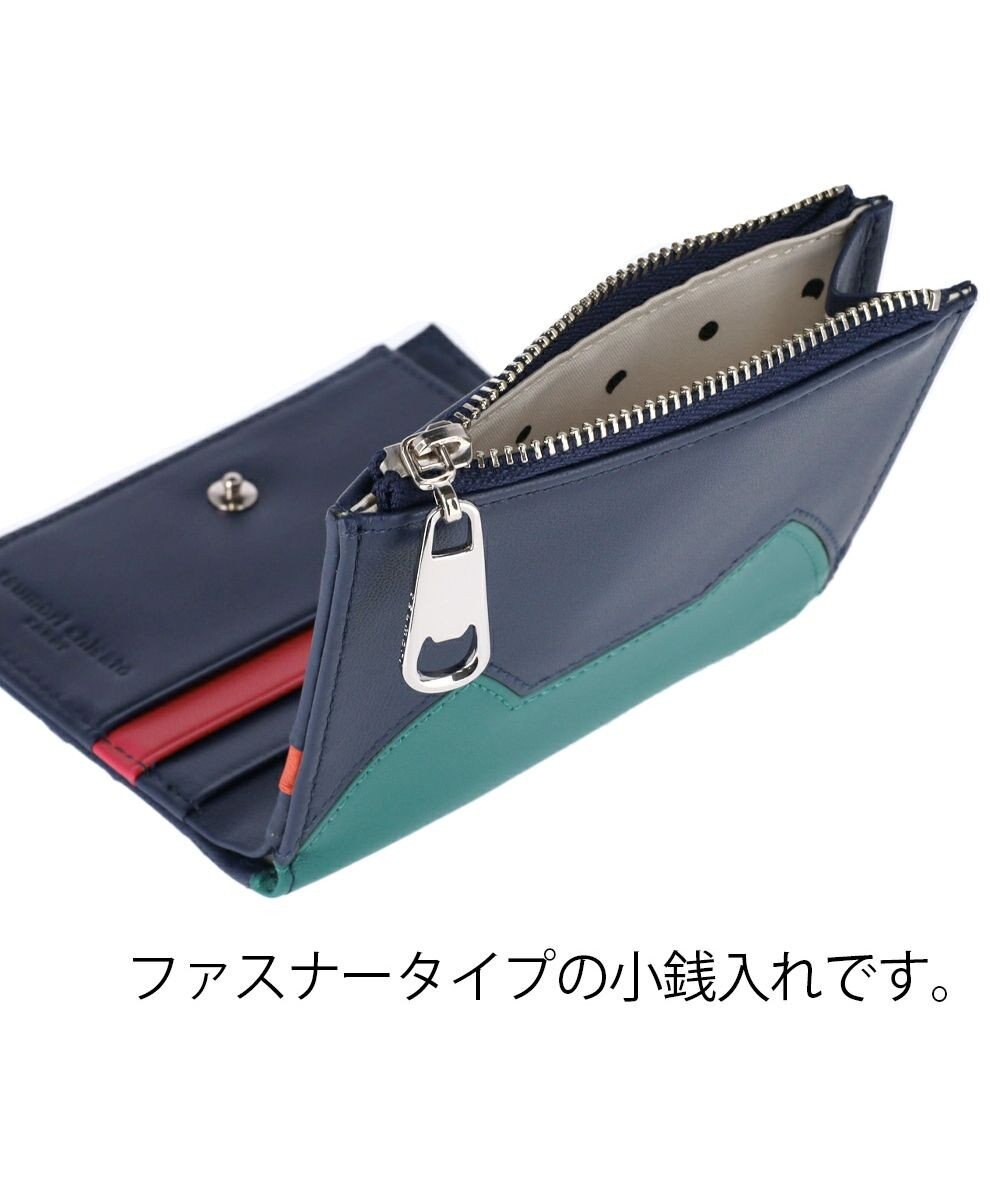 tsumori chisato CARRY スカラップししゅう 2つ折り財布 ミニ財布 猫モチーフ 