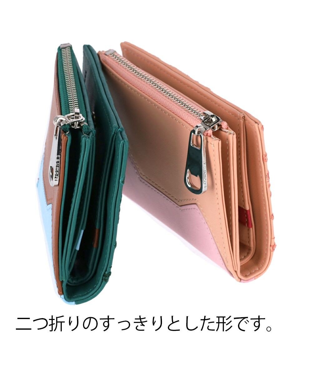tsumori chisato CARRY スカラップししゅう 2つ折り財布 ミニ財布 猫モチーフ 