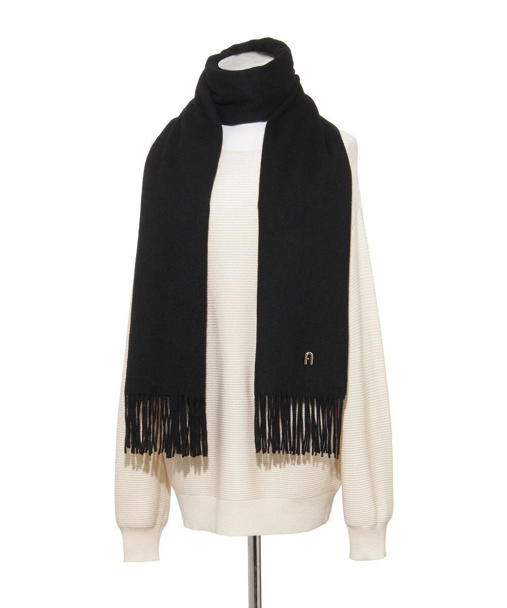 MOONBAT FURLA(フルラ）【WEB限定】ウール100％ アーチロゴ 無地ストール 190cm×60cm 