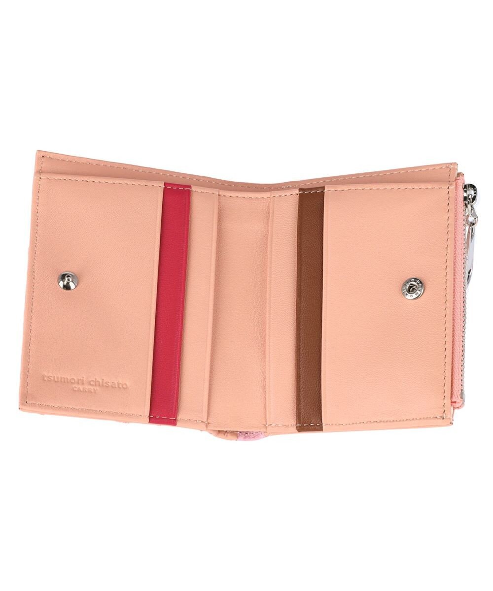 tsumori chisato CARRY スカラップししゅう 2つ折り財布 ミニ財布 猫モチーフ 