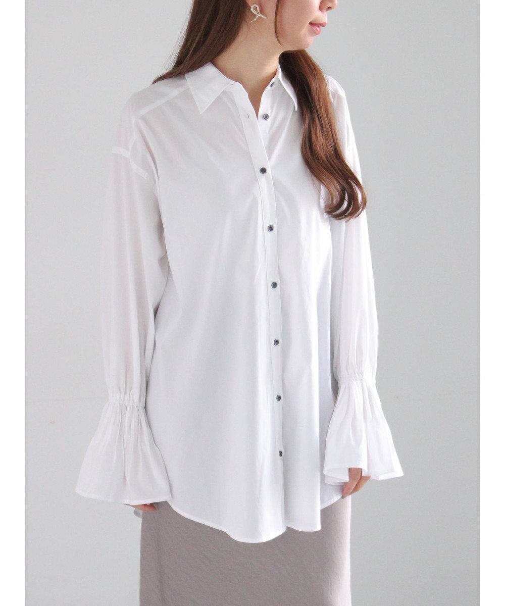 Te chichi ピンタックフレアカフスシャツ 
