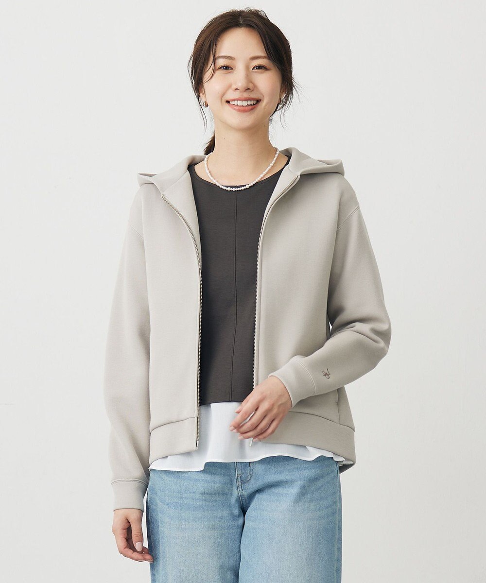 J.PRESS LADIES ダンボールジャージー ジップアップ パーカー 