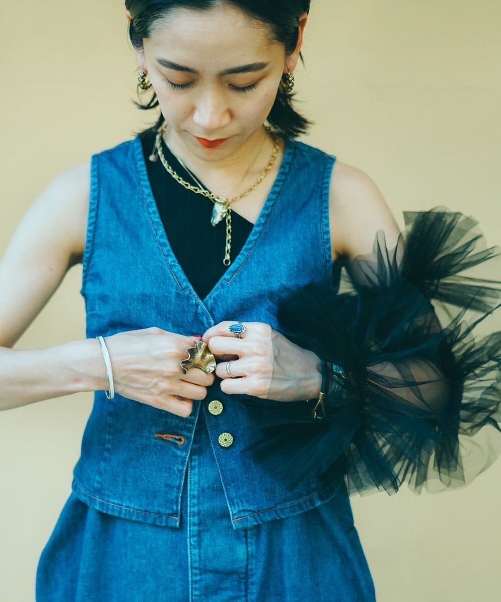 woadblue 【157】Short GILET デニムジレ 