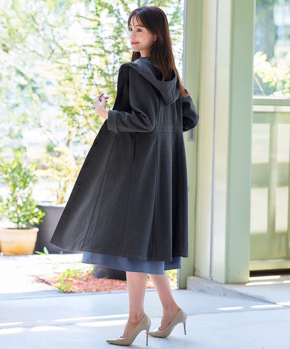 Tiaclasse ウール調フレアフードコート 