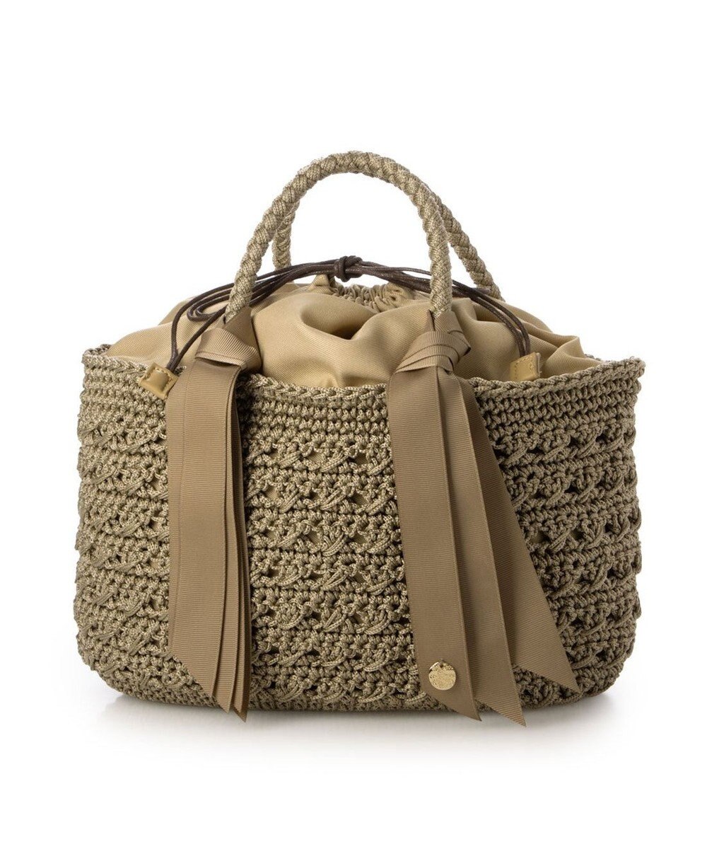 UNBILLION カシュカシュ cachecache / 下がりグログラン柄編みトート カゴバッグ 