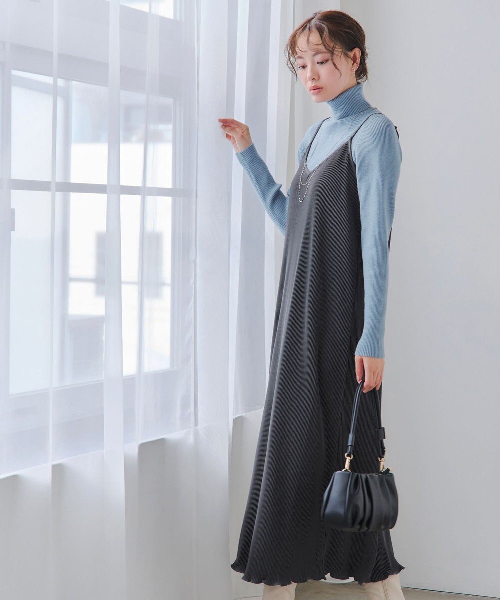 Tiaclasse 【洗える】プリーツキャミワンピース 