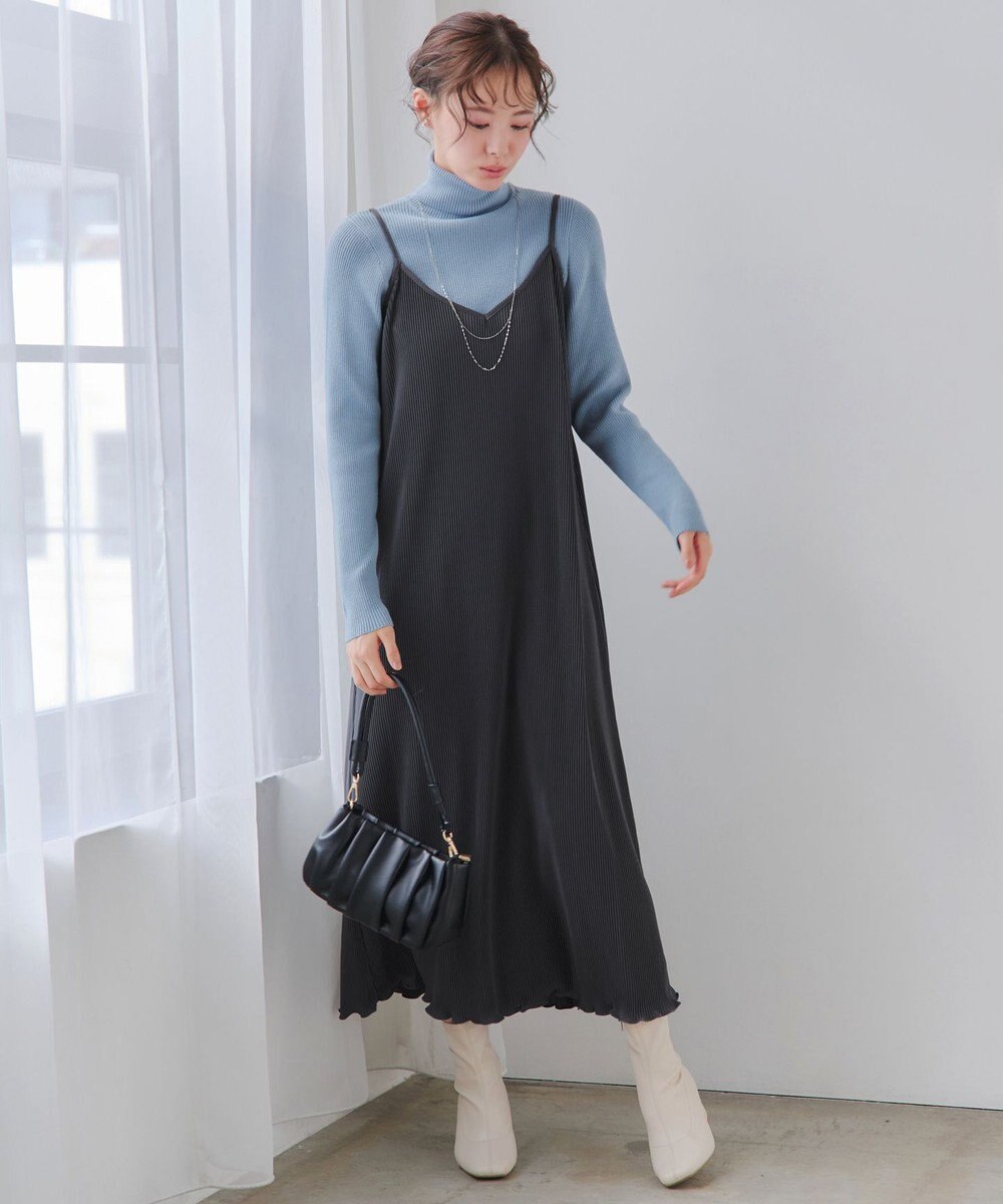 Tiaclasse 【洗える】プリーツキャミワンピース 