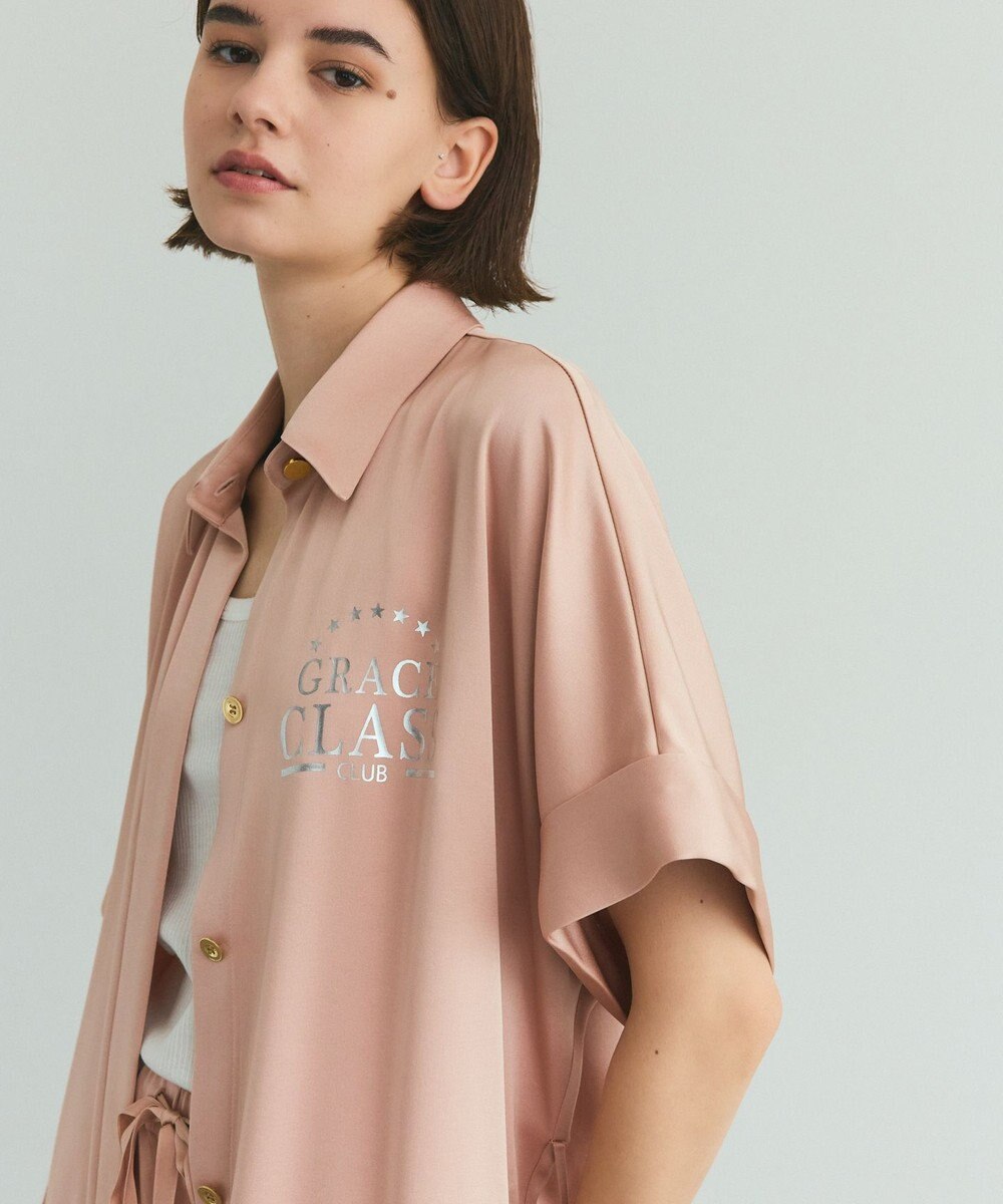 GRACE CONTINENTAL ダブルサテンシャツドレス 