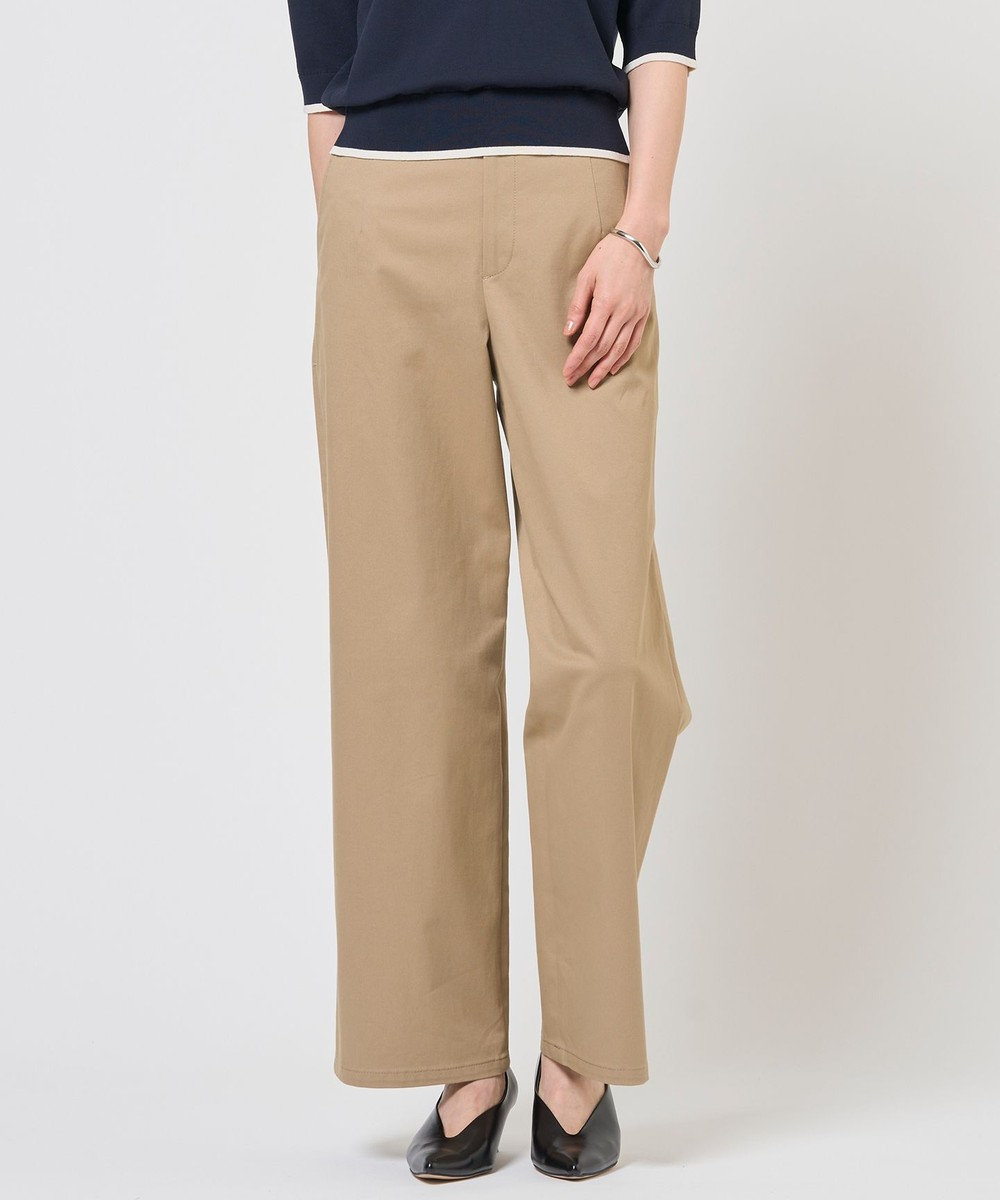J.PRESS LADIES L チノストレッチ ワイドパンツ 