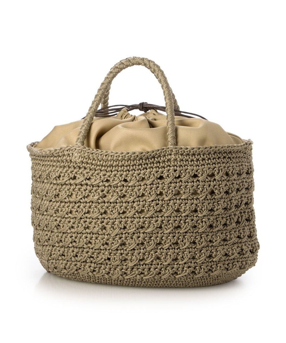 UNBILLION カシュカシュ cachecache / 下がりグログラン柄編みトート カゴバッグ 