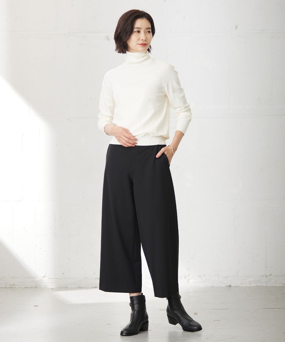 J.PRESS LADIES 【WEB限定カラーあり・洗える】T/Rアルガンシルク ワイド パンツ 